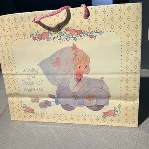 Vintage 1989 Precious Moments "Roads Of Happiness" Wedding Gift Bag Enesco Korea